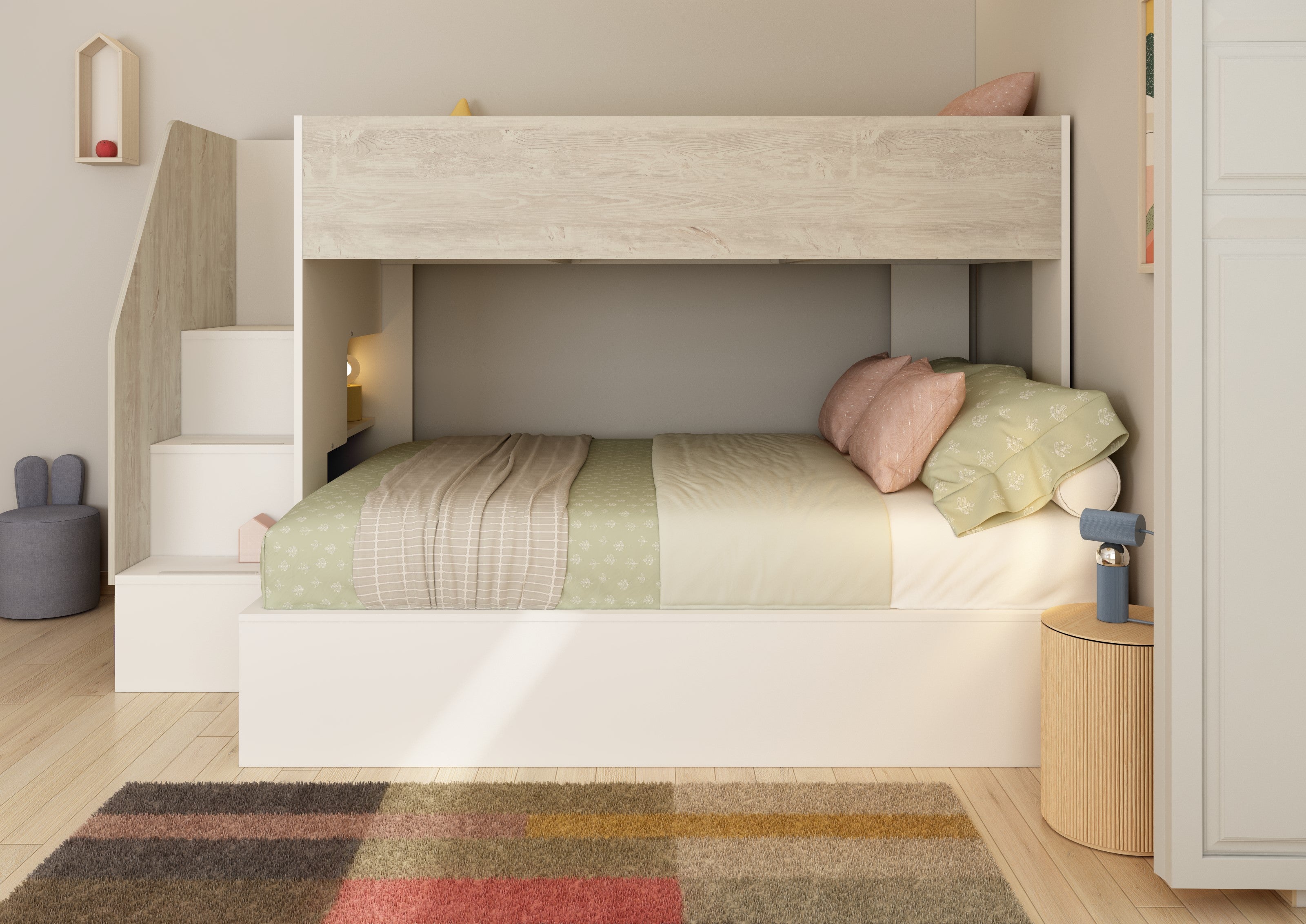 Easy Triple Bunkbed 140Cm Cascina/White