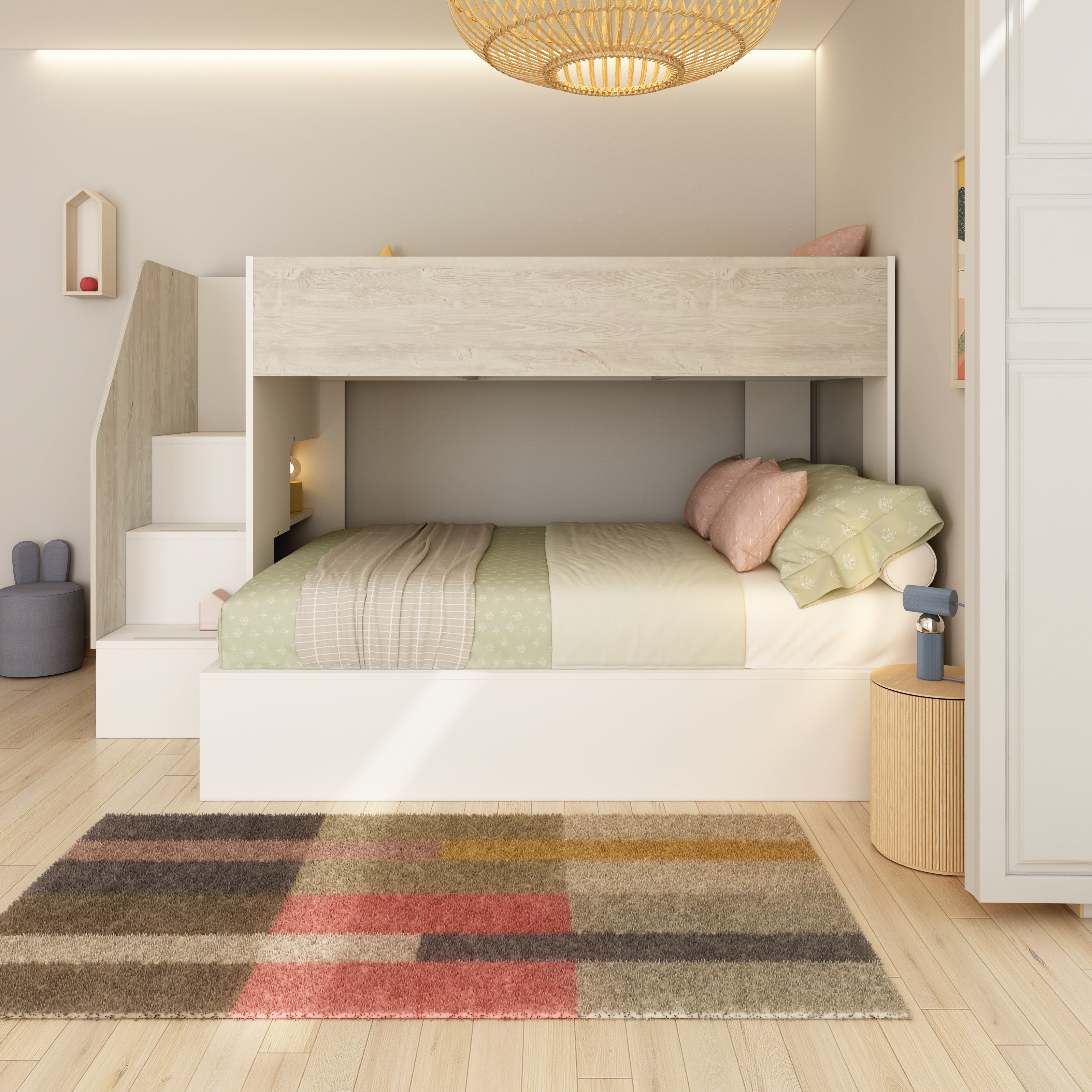 Easy Triple Bunkbed 140Cm Cascina/White