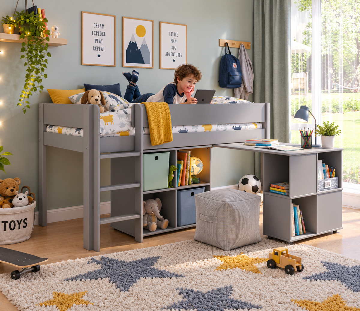 Estella Grey - Mid with Cube and Desk