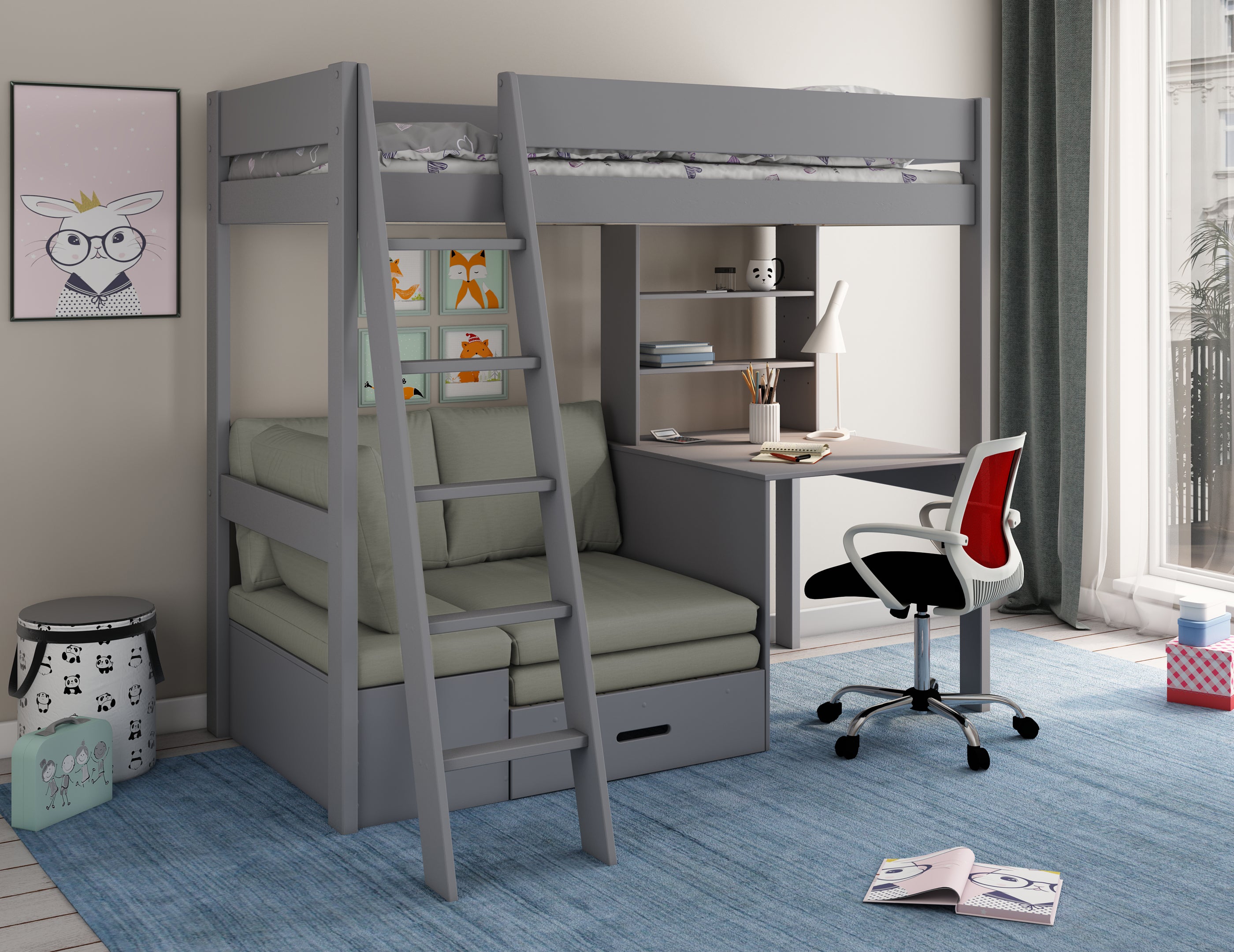 Estella Grey - High with Desk/Futon