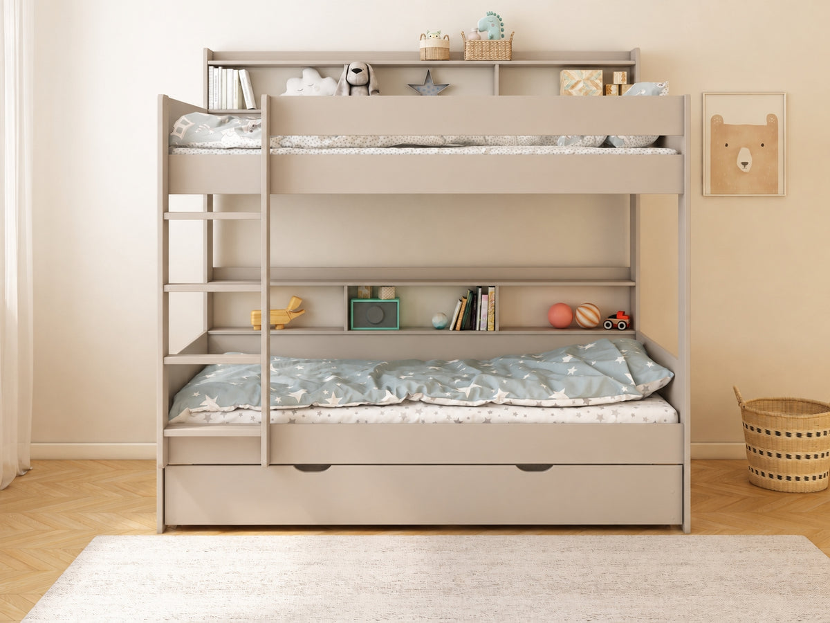Haven Storage Bunk Bed with trundle bed/drawer in Cashmere