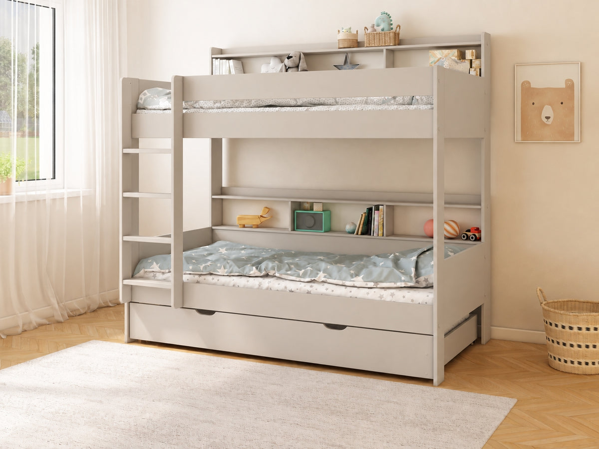 Haven Storage Bunk Bed with trundle bed/drawer in Cashmere