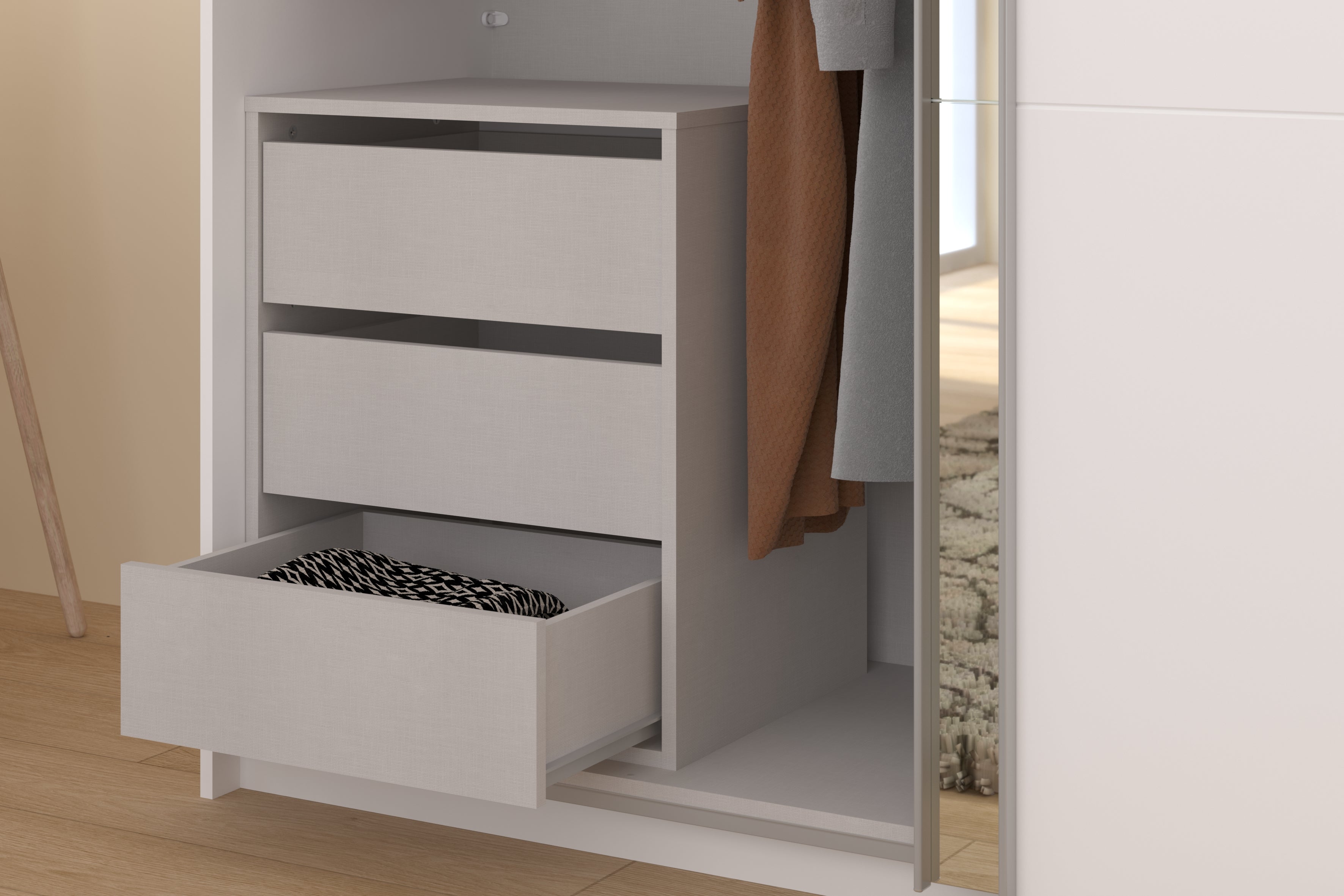 Swing White Mirrored Robe