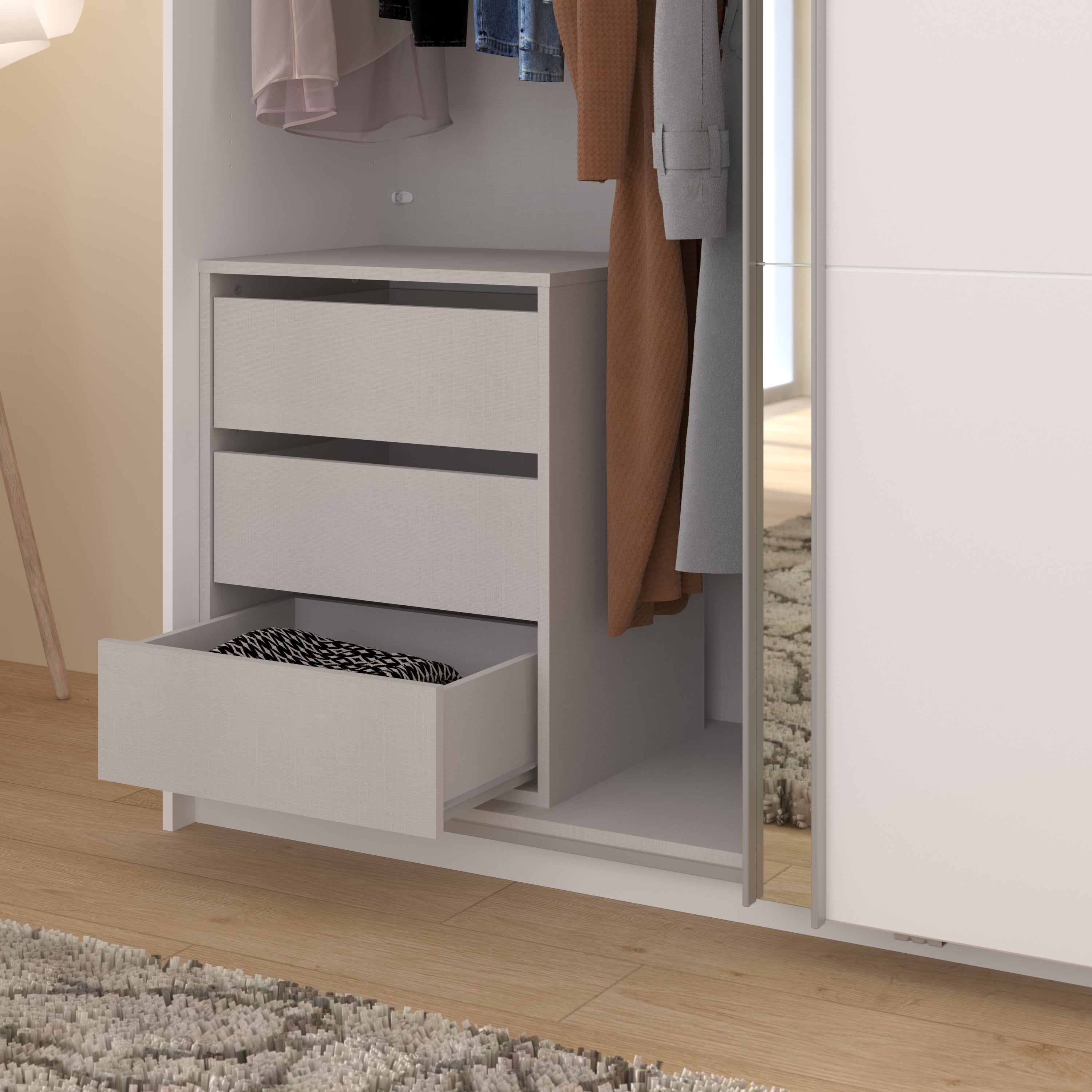 Swing White Mirrored Robe