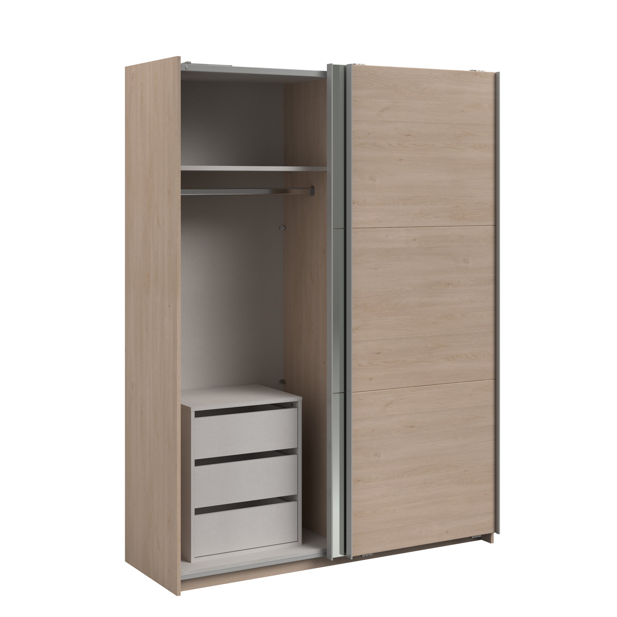 Swing Oak Mirrored Robe