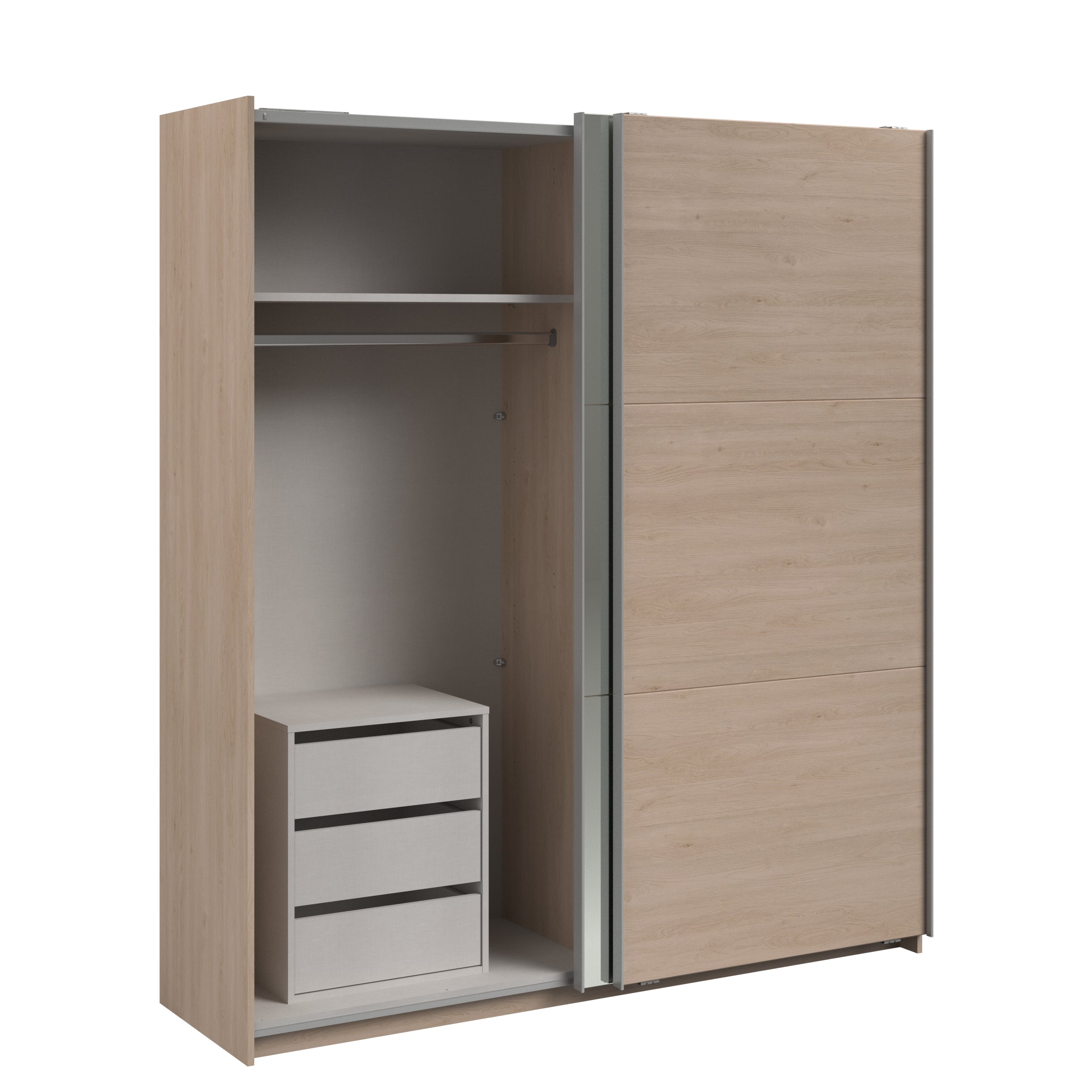 Swing Oak Mirrored Robe