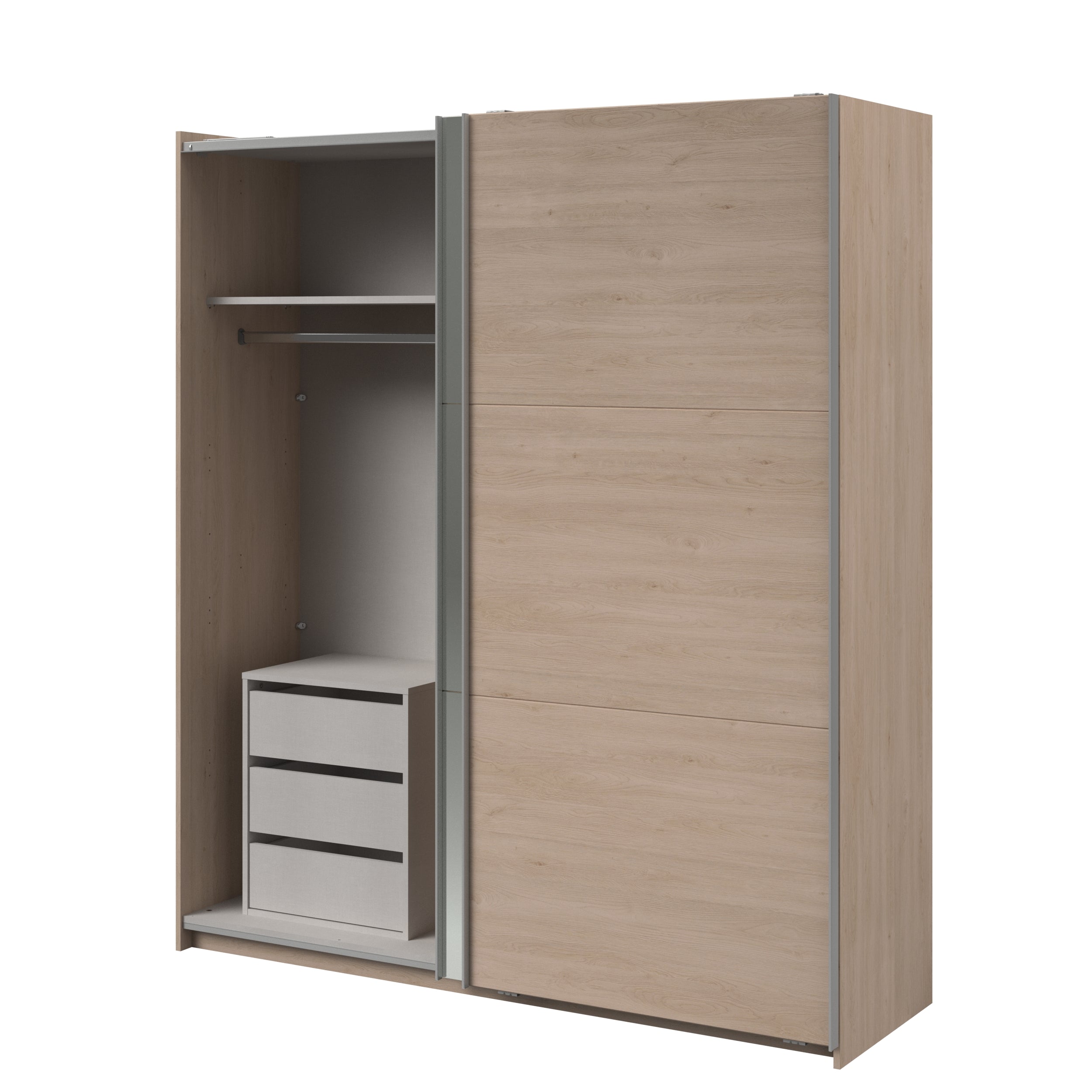 Swing Oak Mirrored Robe