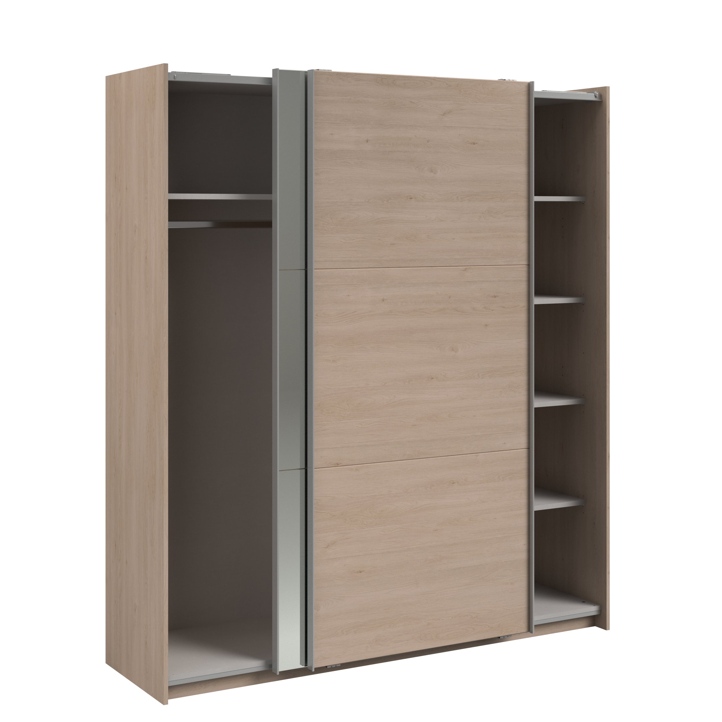 Swing Oak Mirrored Robe