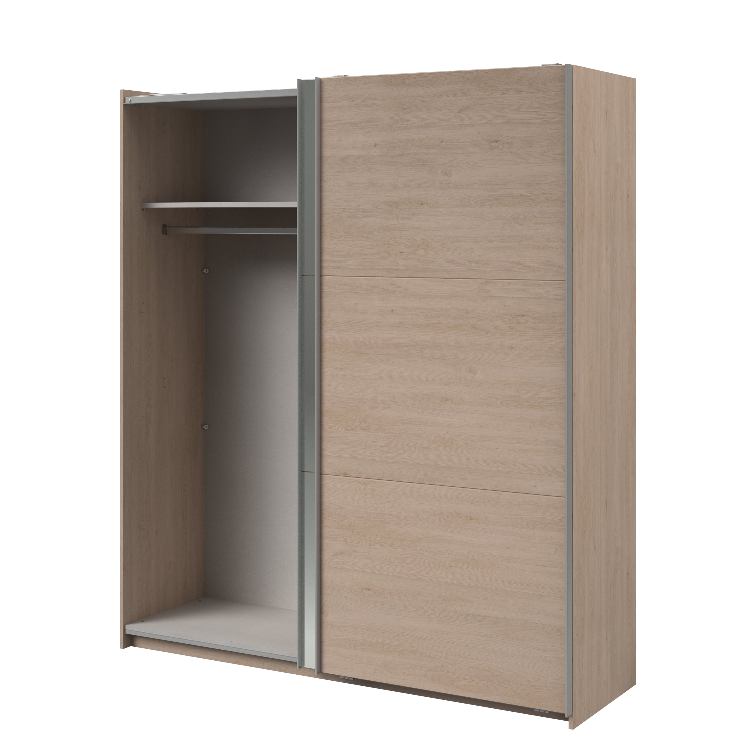 Swing Oak Mirrored Robe