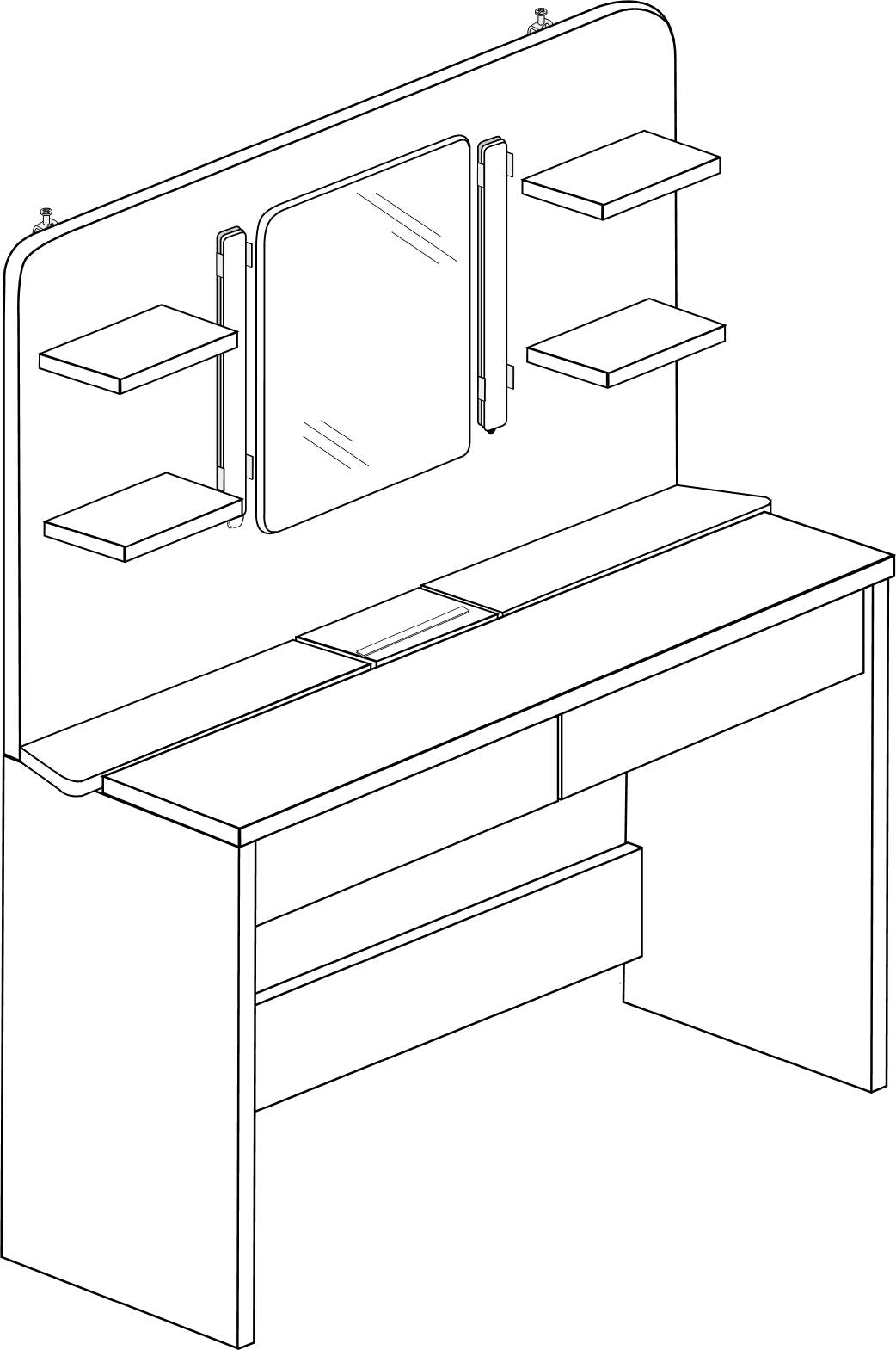 Secret Vanity Table Oak/White