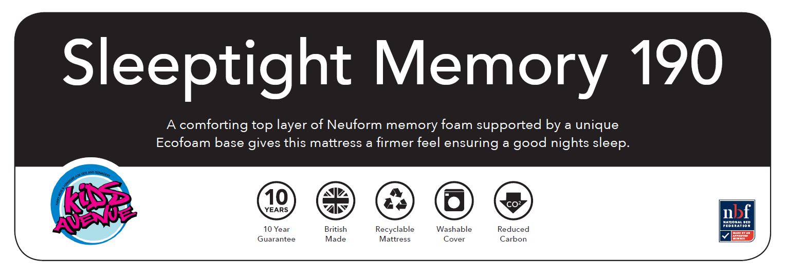 Sleeptight Memory (90*190cm) - BLACK LABEL