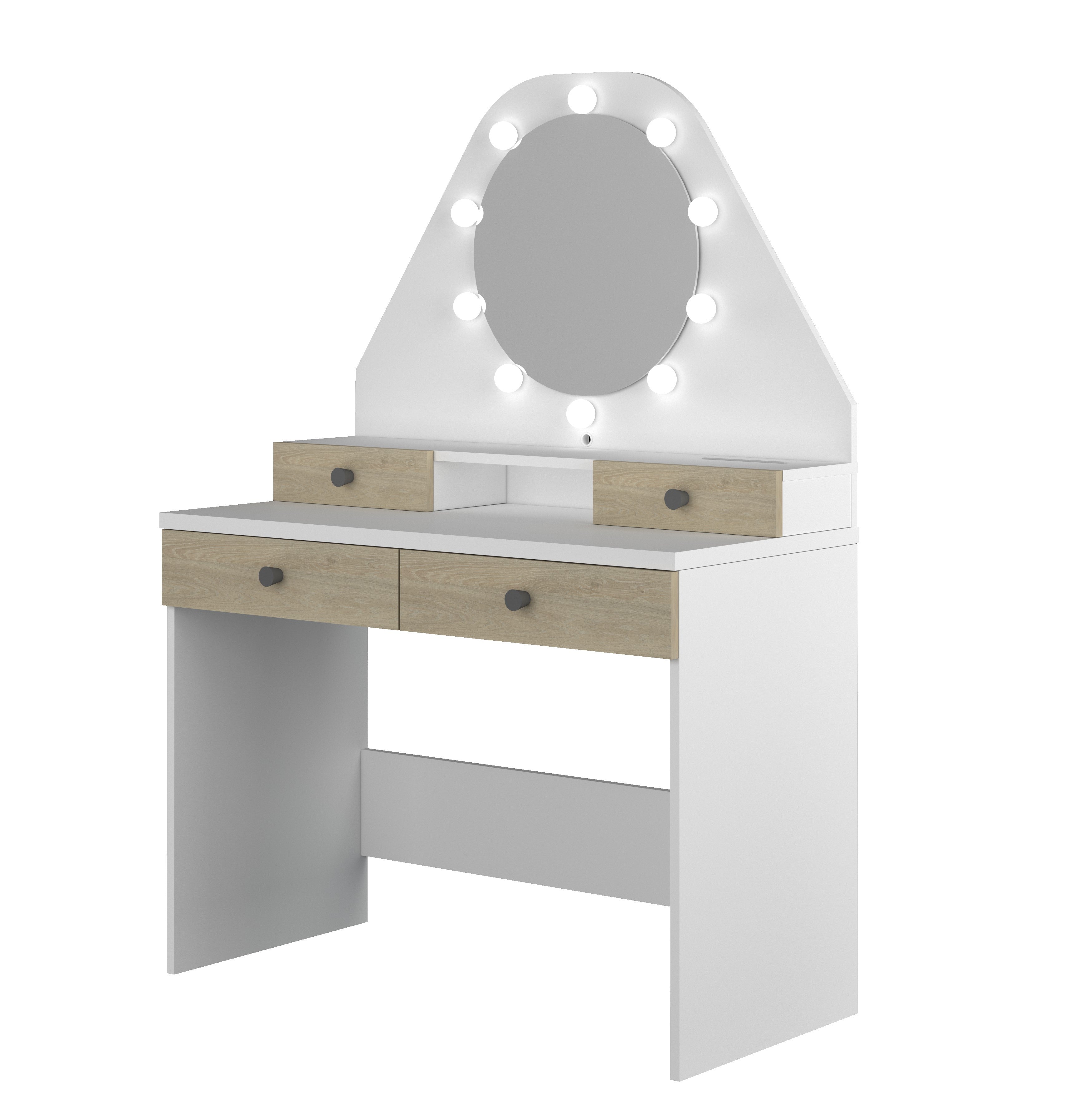 Star Vanity Table Oak/White