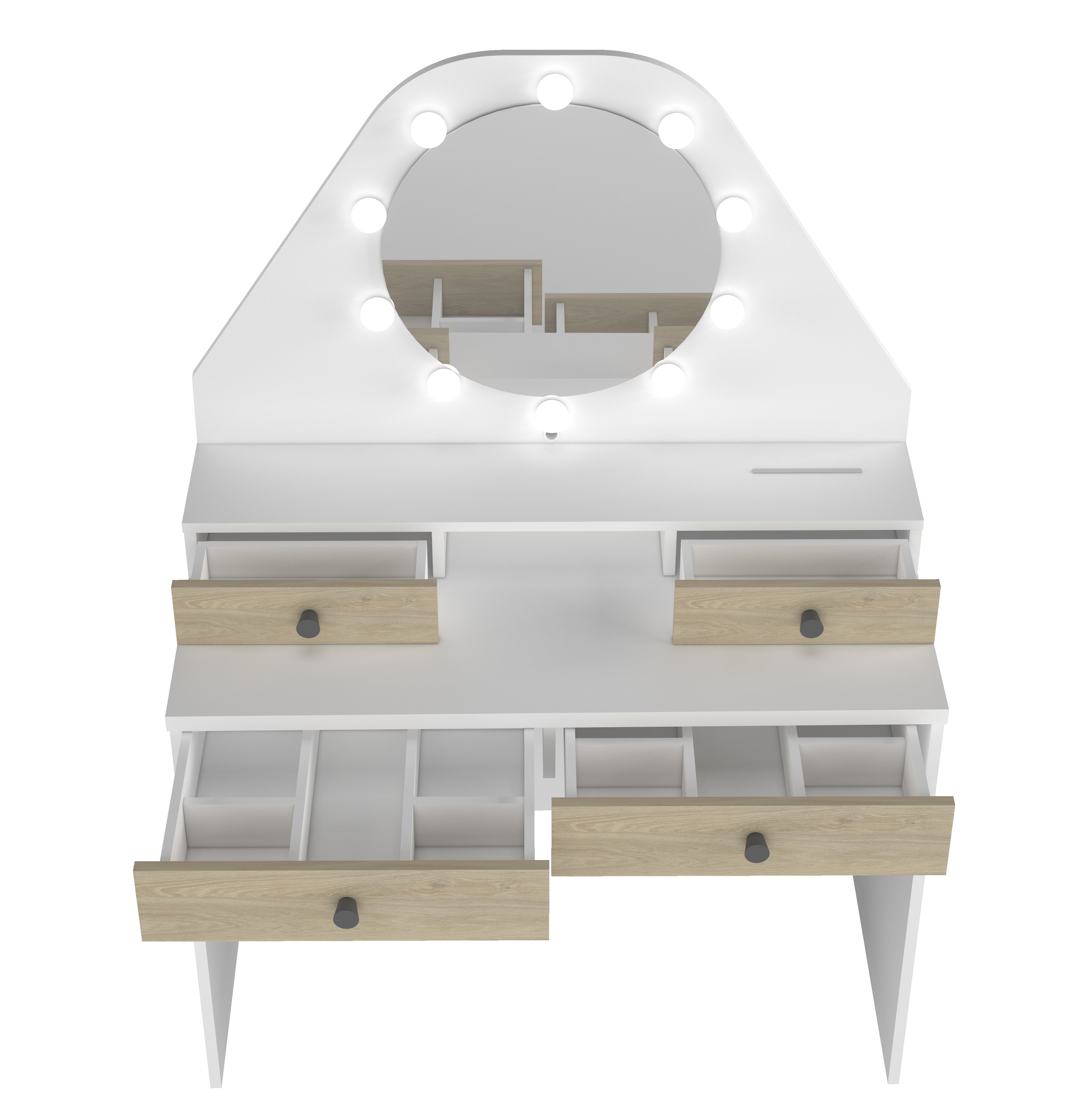 Star Vanity Table Oak/White