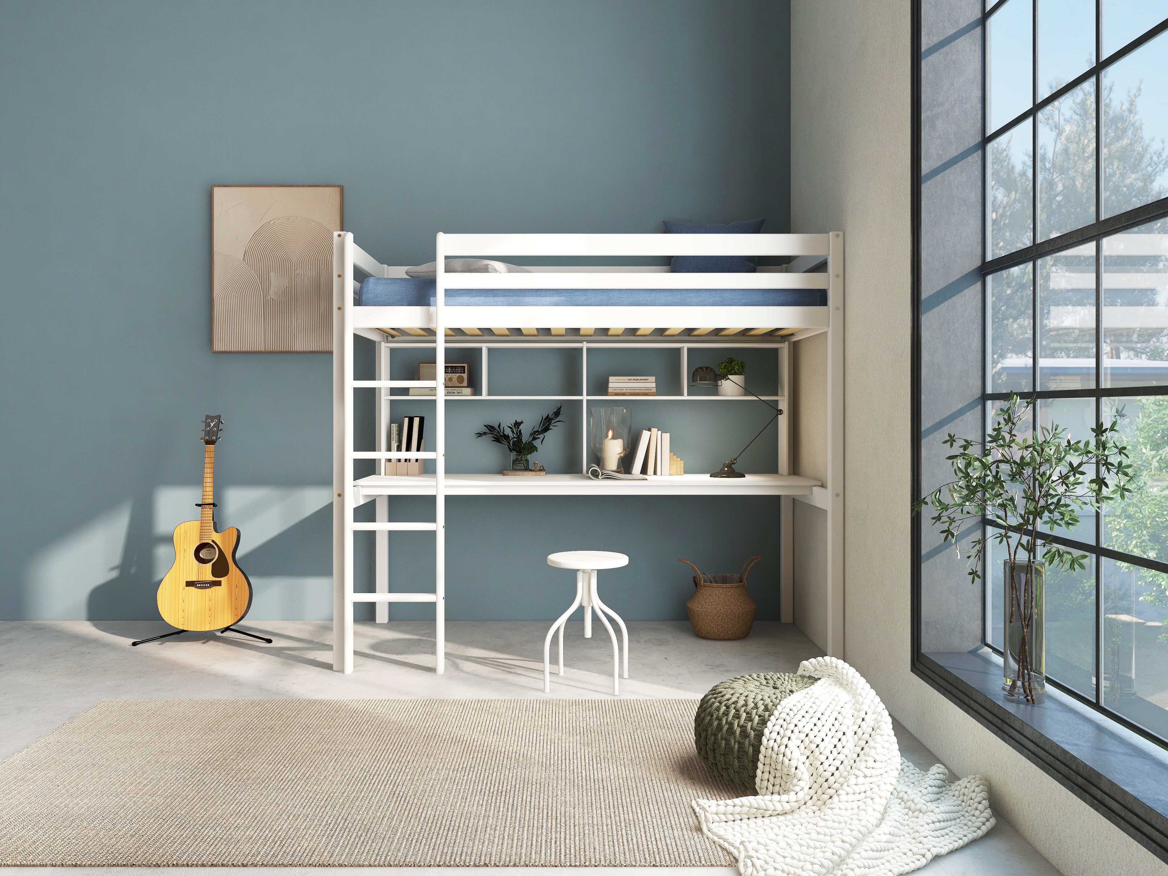 Highbed with Long Desk