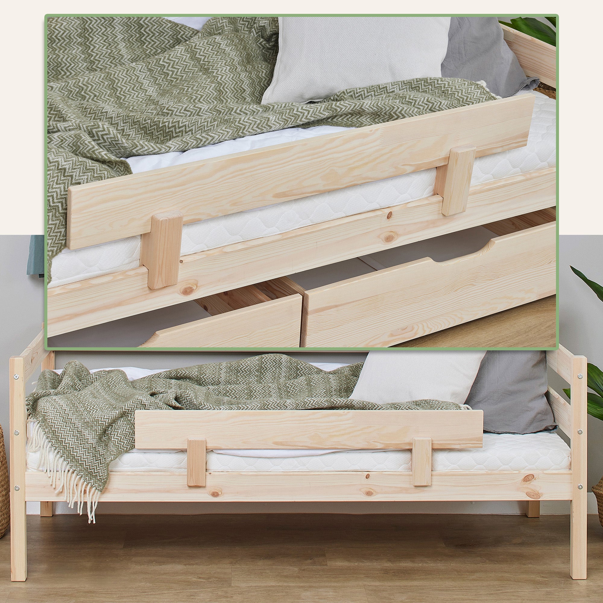 Hoppekids Shorty Daybed + Safety Rail