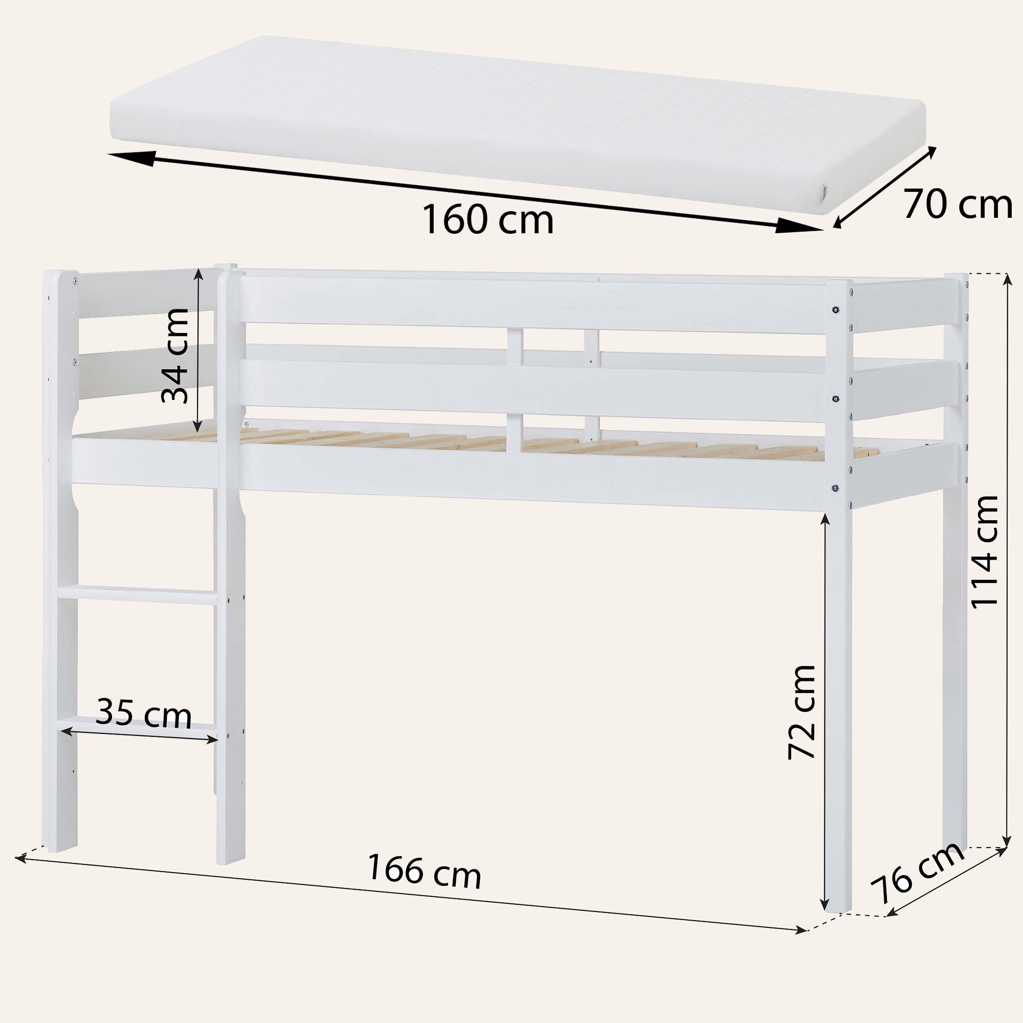 Hoppekids Shorty Midsleeper