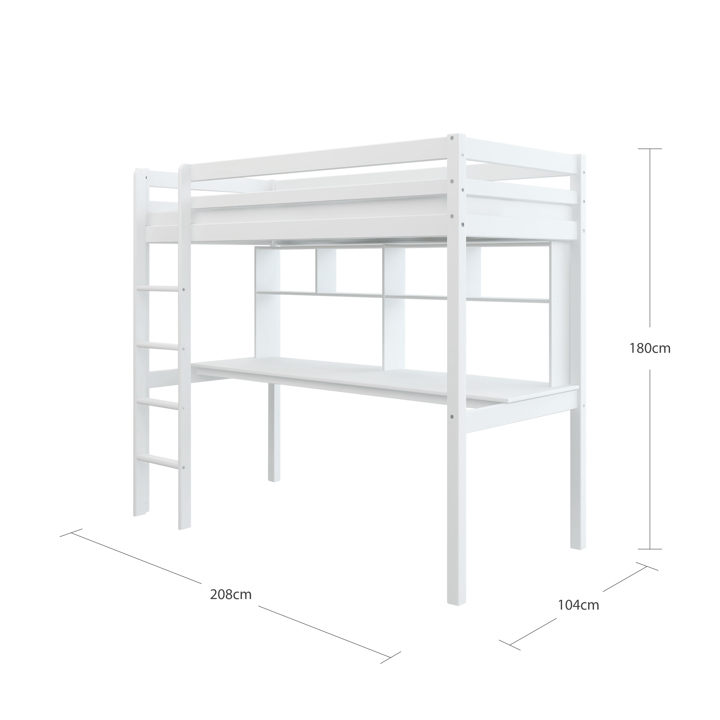 Highbed with Long Desk